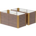 Outsunny 2 odolné vyvýšené záhony 120 x 60 x 60 cm | hnědé – Hledejceny.cz