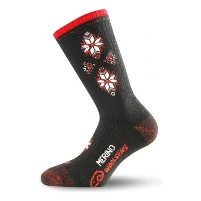 Lasting Lyžařské ponožky Merino SCK černá/červená – Zboží Mobilmania