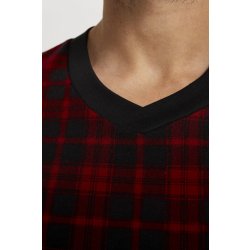 Italian Fashion Eliáš pánské pyžamo dlouhé černo červené