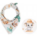 Biante dětský bavlněný šátek Sandra SA-513 Africká zvířátka na bílém – Sleviste.cz
