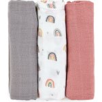 Petite&mars Moussy 68 x 68 cm 3ks Moussy Rose Rainbows 68 x 68 cm – Sleviste.cz