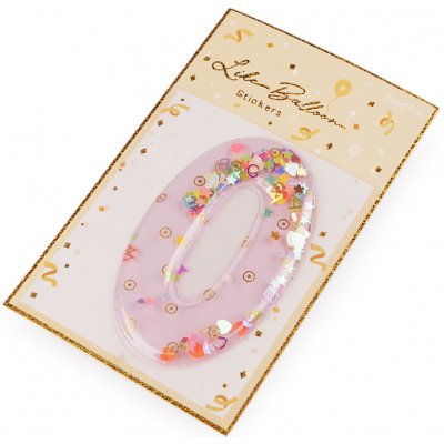 Prima-obchod Narozeninové samolepicí číslice s pohyblivými flitry, barva 0 růžová nejsv. 1 ks – Sleviste.cz