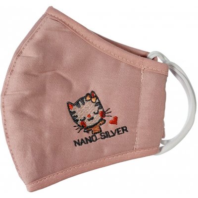 Respinano Nano rouška s aktivním stříbrem dětská světle růžová 3 – Zboží Dáma