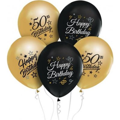 Godan balloons Balónky Beauty&Charm 12 s potiskem 50 zlaté a černé – Zboží Mobilmania