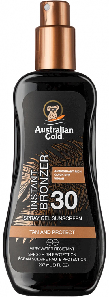 Australian Gold spray gel s bronzerem SPF30 237 ml