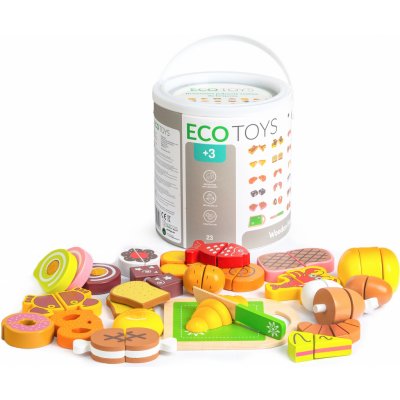 Eco Toys dřevěná zelenina na krájení + příslušenství 20ks – Zboží Mobilmania