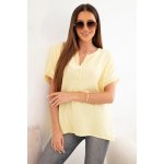 Fashionweek dámská bavlněná halenka košilový střih krátký rukáv K26113 žlutá – Hledejceny.cz