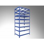 Biedrax Regál do domácnosti 45 x 90 x 210 cm, modrý, 8 polic bílé lamino 12mm, nosnost 300 kg na polici – Zboží Mobilmania