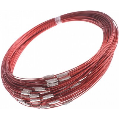 Bižuterní lanko se šroubovacím zapínáním červené , 45 cm – Sleviste.cz