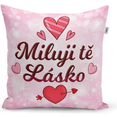 Sablio Polštář s potiskem Miluji tě lásko 40x40 – Zboží Mobilmania