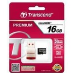 Transcend microSDHC 16 GB Class 10 + USB čtečka TS16GUSDHC10-P3 – Sleviste.cz