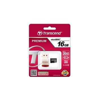 Transcend microSDHC 16 GB Class 10 + USB čtečka TS16GUSDHC10-P3