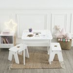 Atmosphera for kids bílý stolek do ho pokoje židličky pro děti 3560239688495 – Zboží Dáma