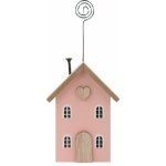 Anděl Přerov Domek s držákem dřevěný růžový 8 x 17 x 3 cm na postavení – Hledejceny.cz