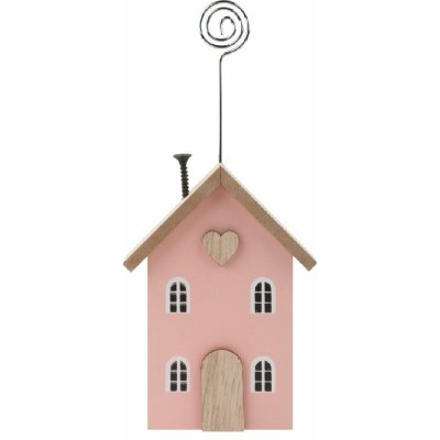 Anděl Přerov Domek s držákem dřevěný růžový 8 x 17 x 3 cm na postavení – Hledejceny.cz