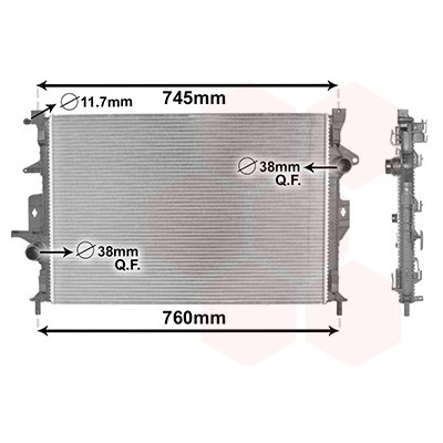 Chladič vody pro motor VAN WEZEL 59002187