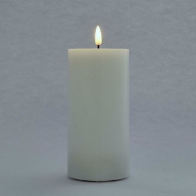DecoLED LED svíčka vosková 7,5 x 15 cm bílá – Zboží Mobilmania