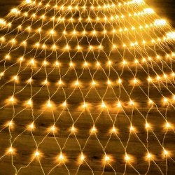 Jiubiaz LED světlo Net Deco Curtain Lights Wedding Fairy Lights Window Lighting 8 Modes IP44