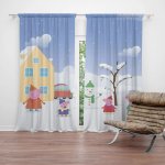 Sablio Závěs Prasátko Pepina Zima: 2ks 140x250cm – Hledejceny.cz