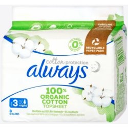 Always Cotton Protection Ultra Night Hygienické Vložky S Křidélky 8 ks