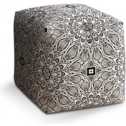 Sablio taburet Cube bílé mehendi 40x40x40 cm