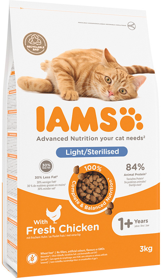 IAMS Advanced Nutrition Sterilised Cat s kuřecím 3 kg