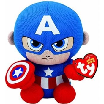 TY Beanie Babies hrdinové Marvelu Kapitán Amerika 41189 15 cm