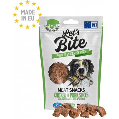 Brit Let's Bite Meat Snacks Chicken and Pork Slices with Cranberries and Artichoke 80 g