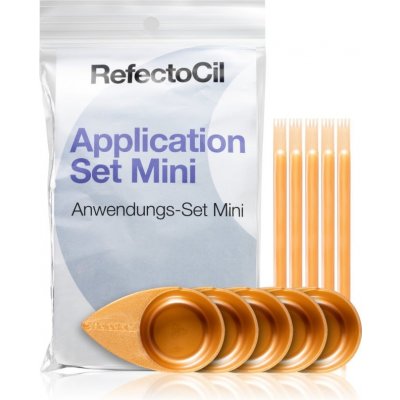 RefectoCil Application Sticks Mini dámská sada aplikační tyčinka 5 ks + malá kosmetická mistička 5 ks