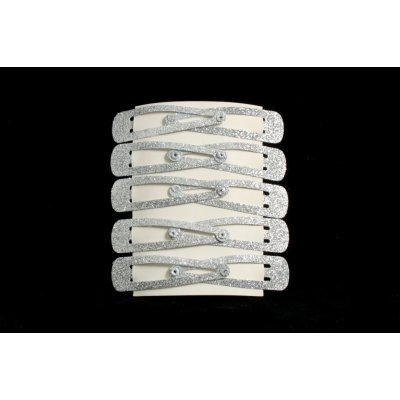 Sponky se stříbrným třpytem 10 ks – Zboží Dáma