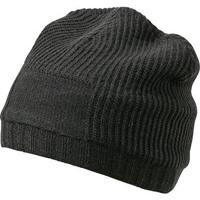 Myrtle Beach Beanie čepice s plochou na výšivku 8 x 6 cm černá – Zboží Mobilmania