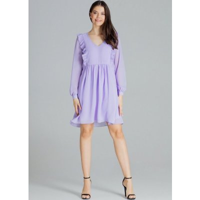 Šifónové šaty L083 violet – Zboží Mobilmania