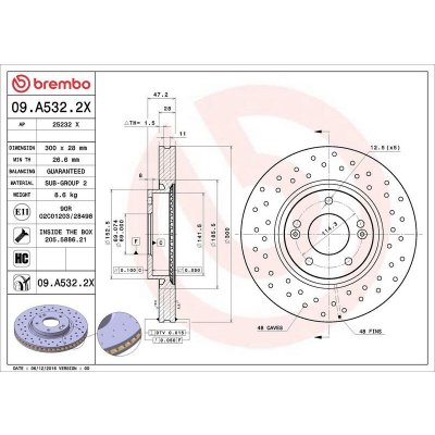 Brzdový kotouč BREMBO 09.A532.2X - HYUNDAI, KIA | Zboží Auto