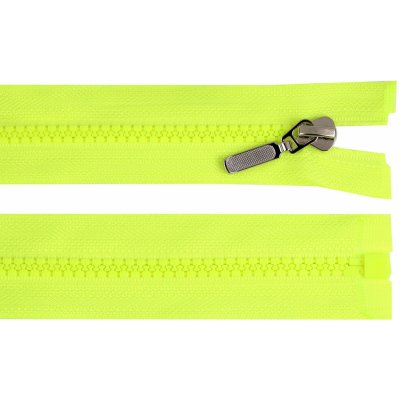 Kostěný zip No 5 délka 60 cm s ozdobným jezdcem, malé, 229 žlutá neon – Zboží Mobilmania