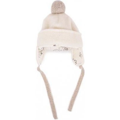 Vlnka dětská čepice s bambulí bílá – Zboží Mobilmania