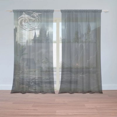 Sablio Záclony Zaklínač Hrad: 2ks 150x250cm – Hledejceny.cz