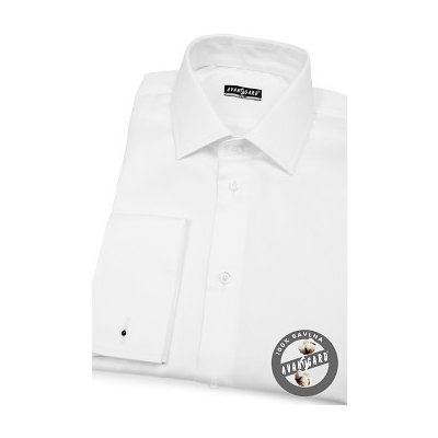 Avantgard pánská košile slim s dvojitými manžetami na manžetové knoflíčky bílá 122-1