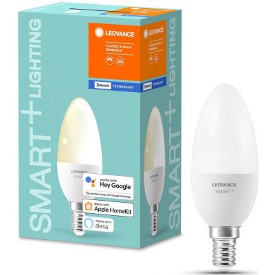 Ledvance Chytrá LED žárovka SMART+ BT, E14, Candle, 5W, 470lm, 2700K, teplá bílá SMART+ BLUETOOTH – Zbozi.Blesk.cz