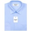 Pánská Košile AMJ pánská jednobarevná košile JDP046, azurová dlouhý rukáv prodloužená délka