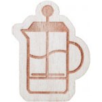 ElisBart brož french press dřevěná gravírovaná – Zboží Dáma