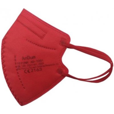 AnDum respirátor FFP2 NR s dětským vzorem XS Červená 1 ks – Zboží Dáma