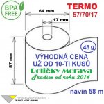 Termo kotouček 57/70/17 BPA 58m (57mm x 58m) Množství: 1 ks kotoučku – Zboží Živě