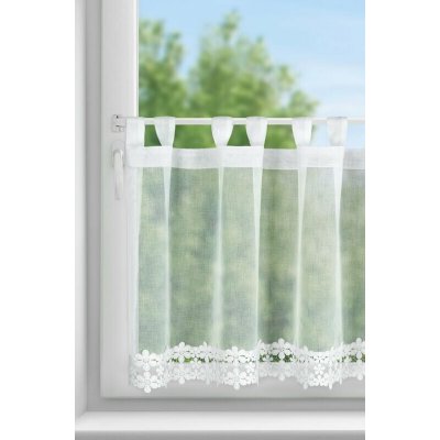 VITRÁŽKOVÁ ZÁCLONA KAJA NA POUTKÁCH 150X70CM BÍLÁ – Hledejceny.cz