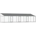vidaXL Klec pro psy se střechou a dvířky šedá 800 x 200 x 200 cm – Zboží Dáma