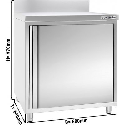 G.Gastro PREMIUM 0,6 x 0,6m - s dveřmi a zadním lemem - 16283 – Sleviste.cz