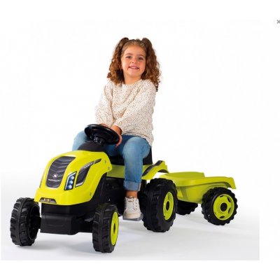 SMOBY 710111 Šlapací traktor FARMER XL GREEN s vlekem Zelená – Zboží Dáma