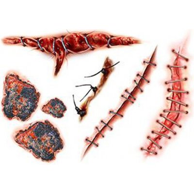 Nalepovací rány a jizvy 2 sada halloweenských tetovaček – Zboží Dáma