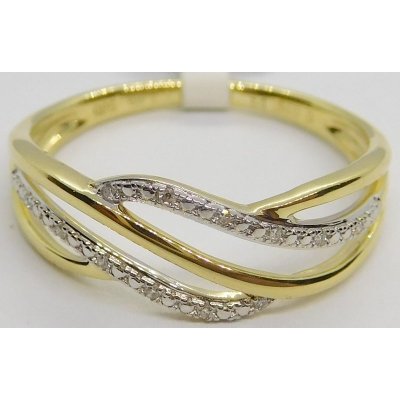 Klenoty Budín Krásný diamantový prsten ze žlutého zlata s diamanty 3818023 – Zboží Mobilmania