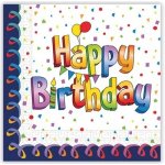 Procos papírové ubrousky Happy Birthday 20ks 33x33cm – Zboží Dáma