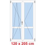 Soft Dvoukřídlé balkonové dveře s příčkou otevíravé a sklopné Antracit struktura/bílá 120 x 205 cm – Hledejceny.cz